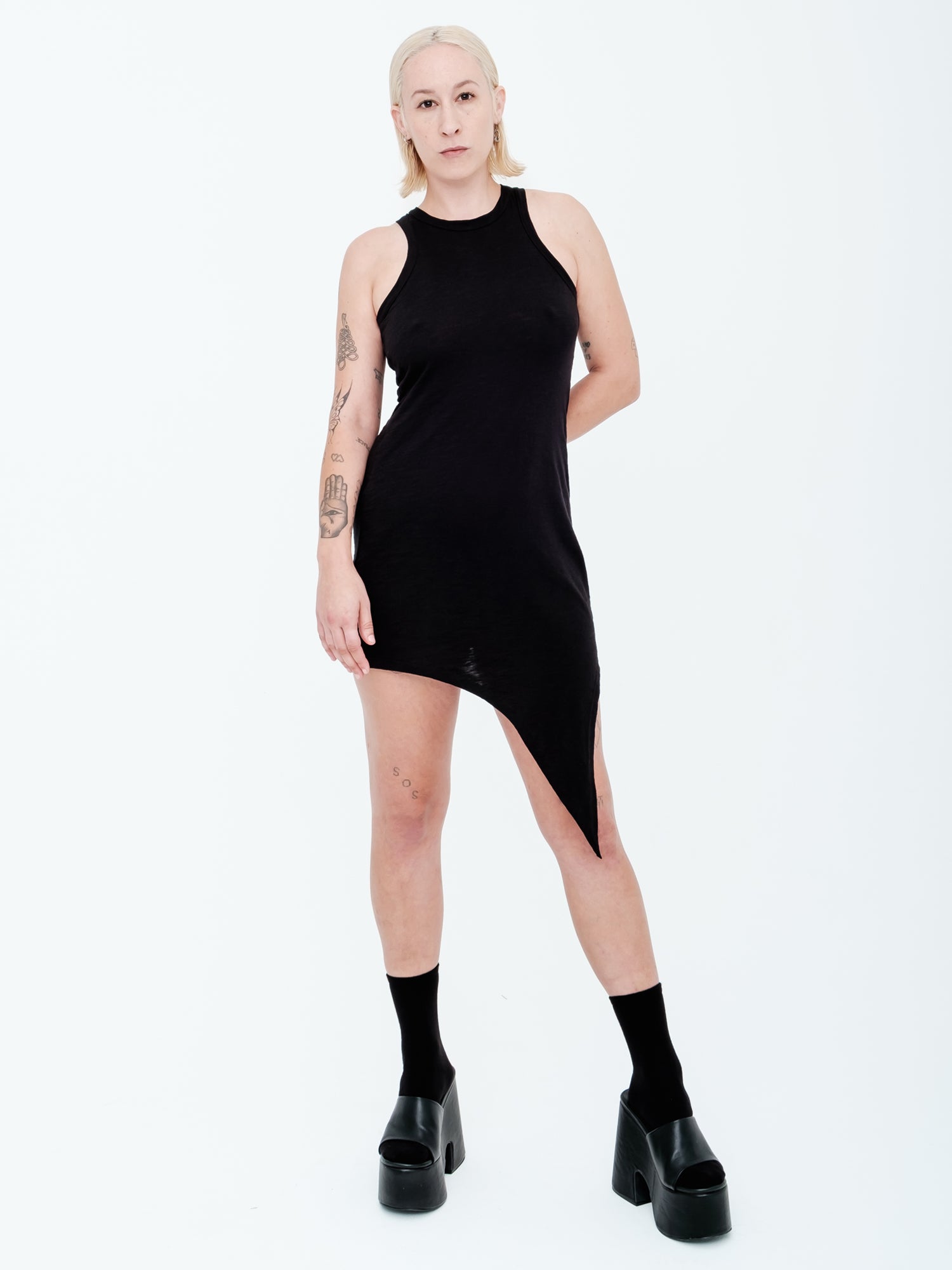 Asymmetric Knit Mini Dress Rosin Studios Asymmetric Knit Mini Dress Rosin Studios