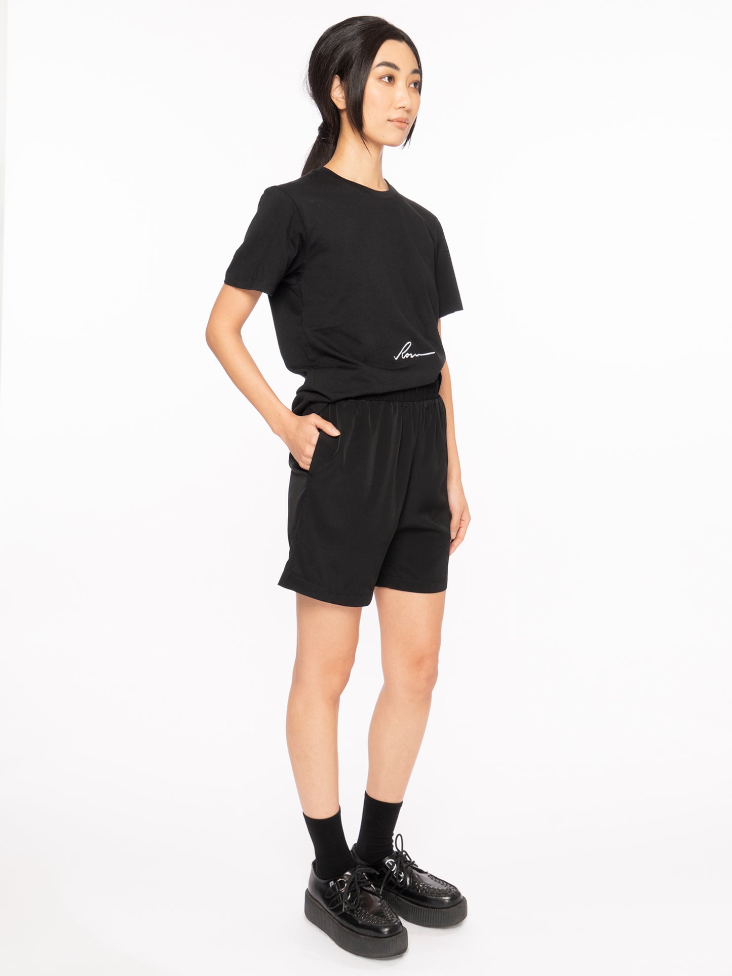 rosin studios black logo embroidered t shirt tee