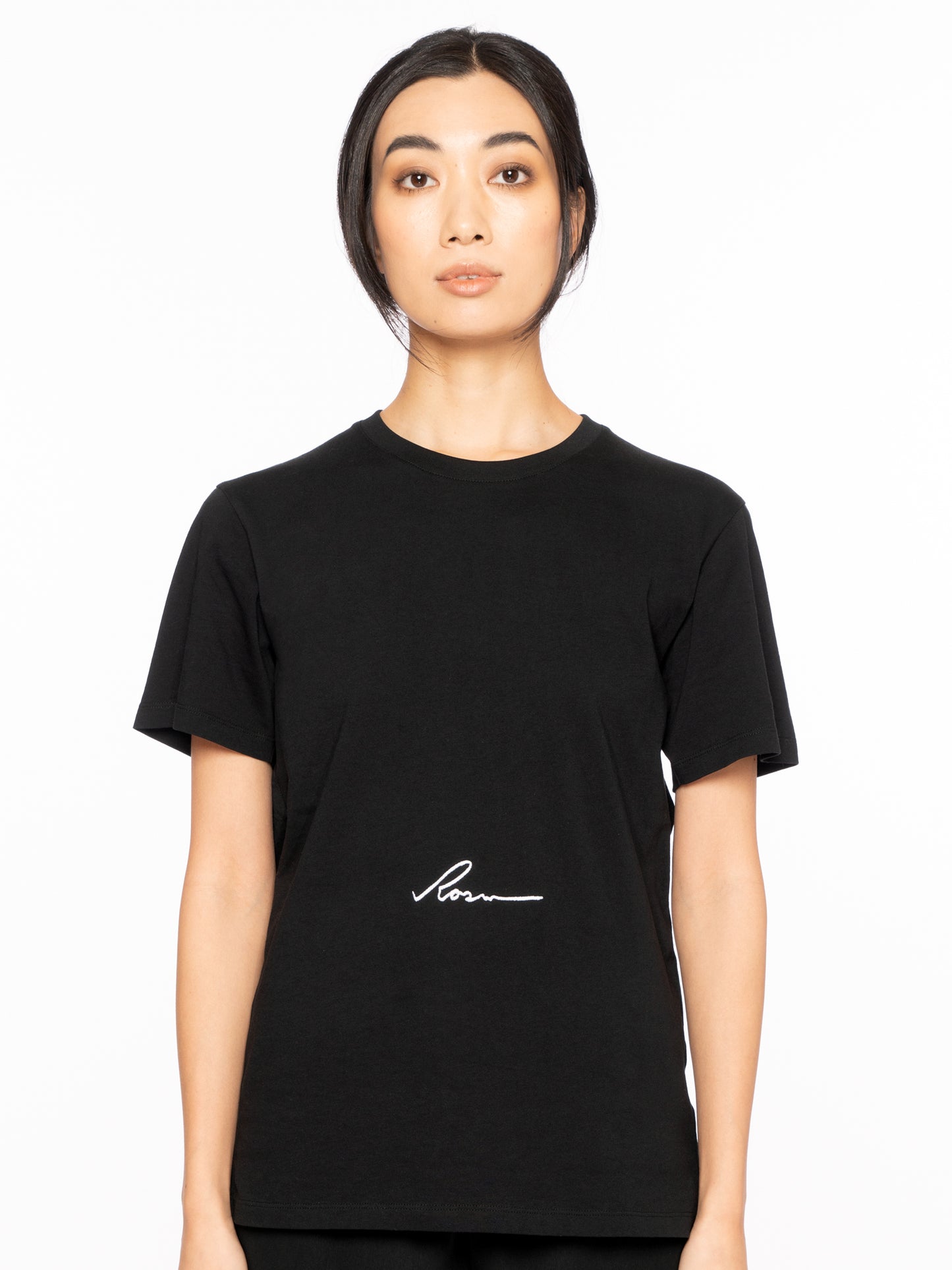 rosin studios black logo embroidered t shirt tee