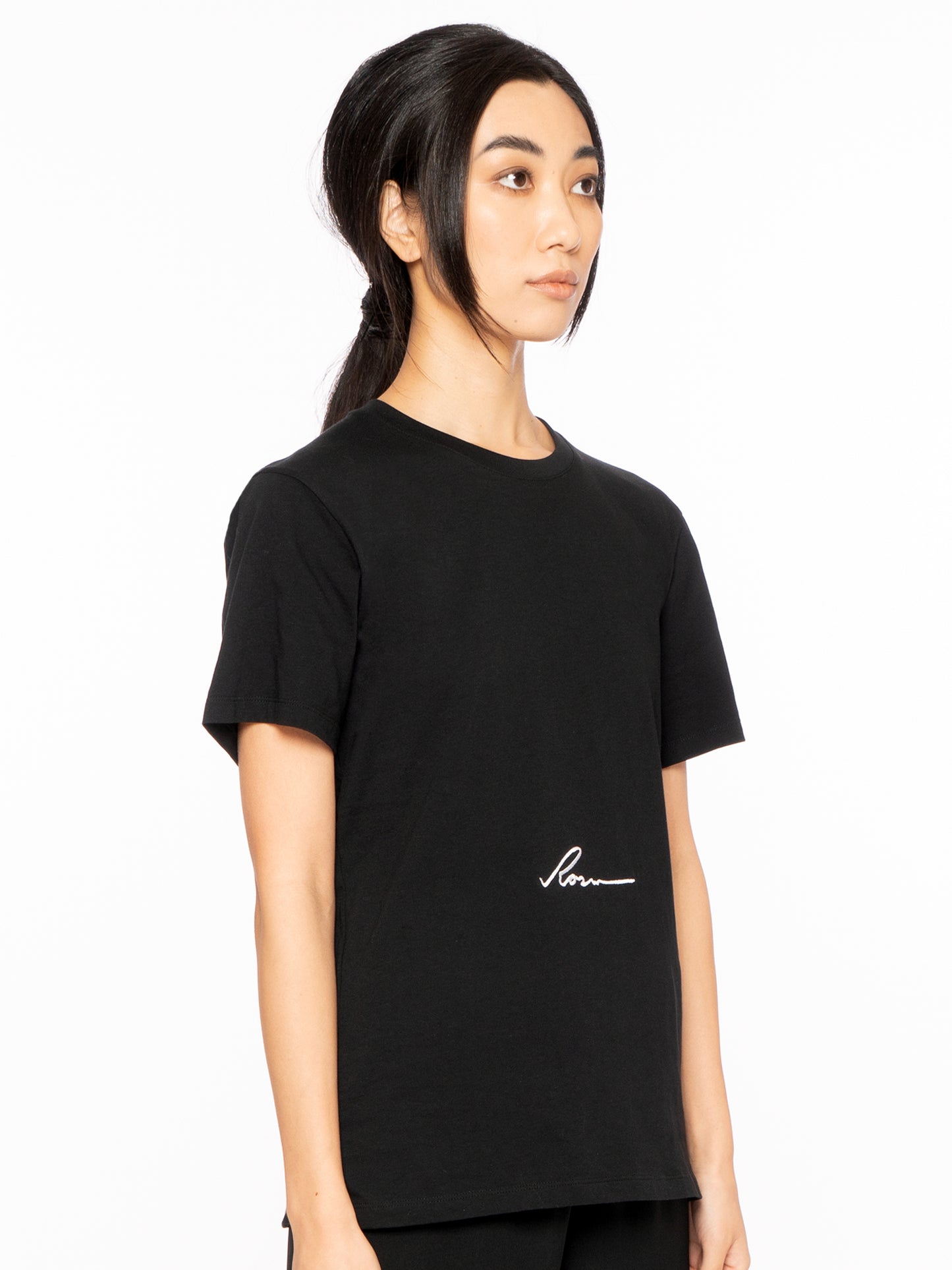 rosin studios black logo embroidered t shirt tee