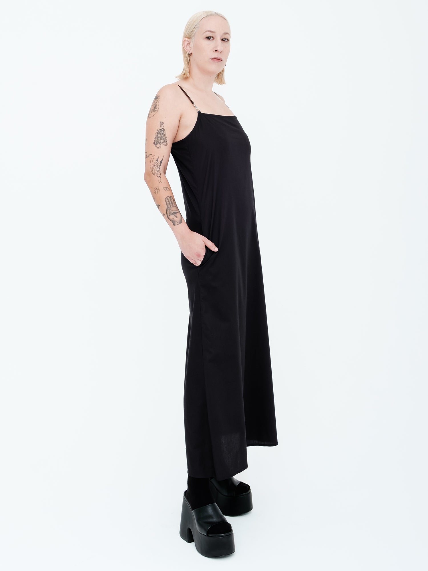 black tank maxi dress Black A-Line Tank Maxi Dress – Rosin Studios